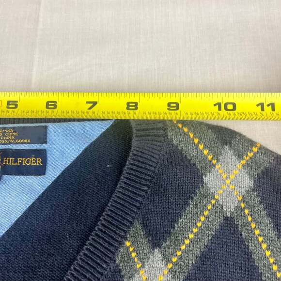 Tommy Hilfiger Vintage Golf Navy Cable Knit Sweater Vest Men's - Picture 4 of 9